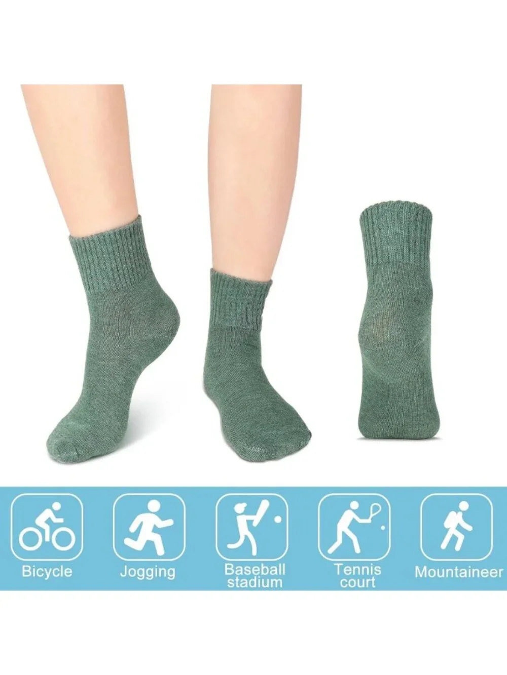 10 Pairs Women's Cute Cotton Crew Socks - Lightweight Ankle Length, Aesthetic